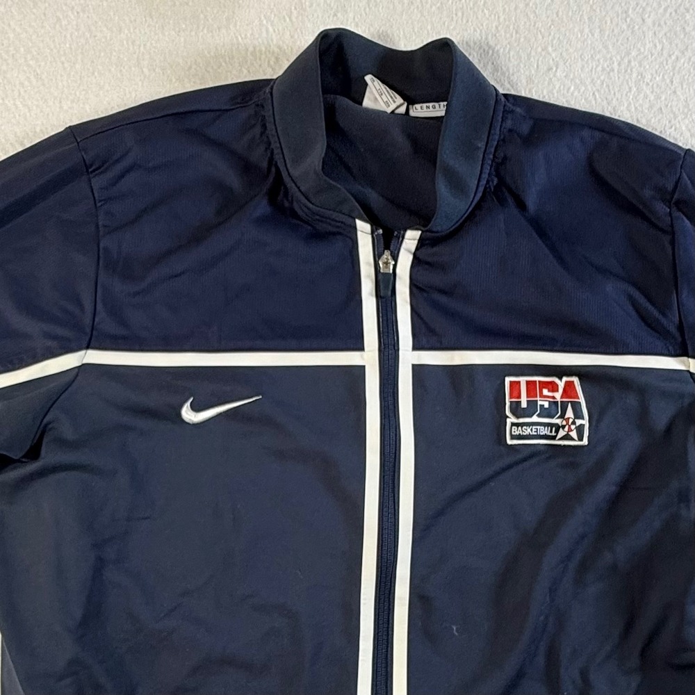 Nike Track Jacket Mens 2XL USA Basketball National Team Full Zip Navy Blue